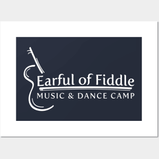 Earful of Fiddle White Logo Posters and Art